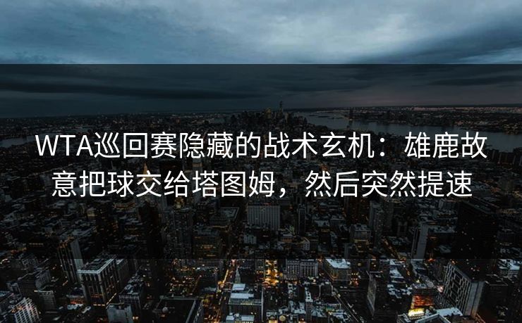 WTA巡回赛隐藏的战术玄机：雄鹿故意把球交给塔图姆，然后突然提速