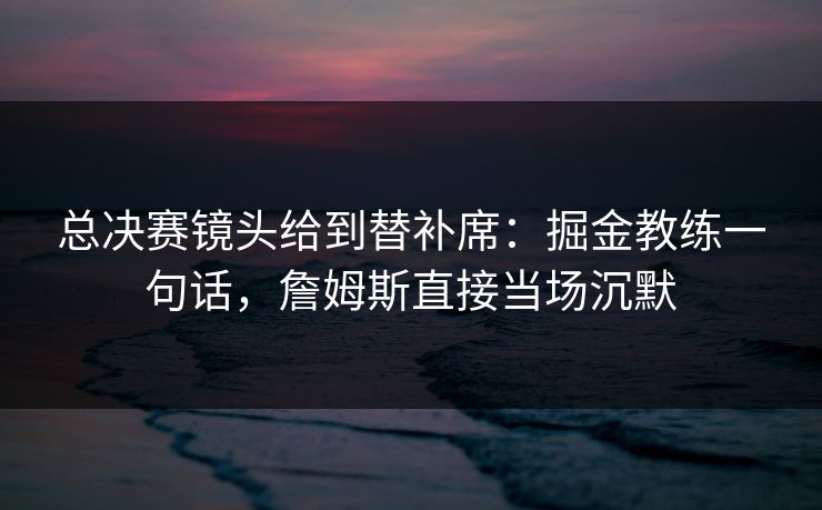 总决赛镜头给到替补席:掘金教练一句话,詹姆斯直接当场沉默